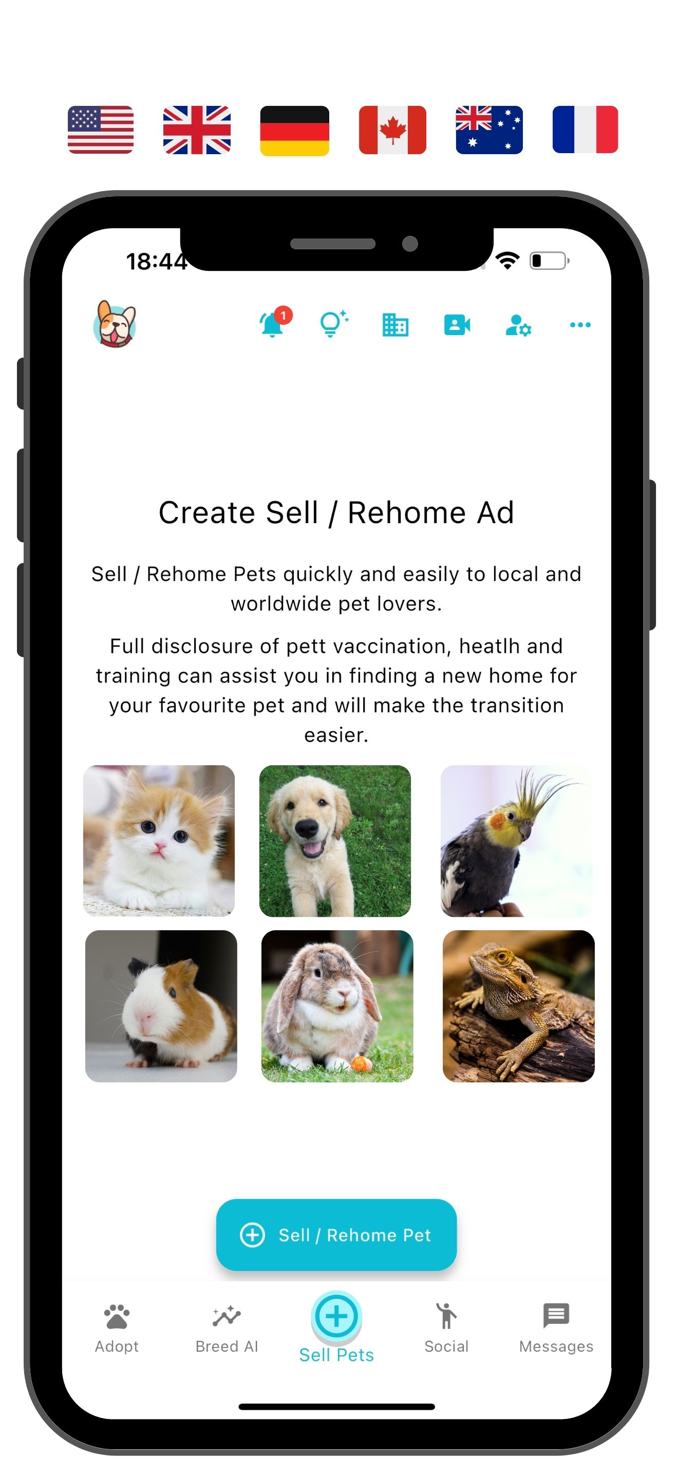 Sell my dog online - free pet listing features